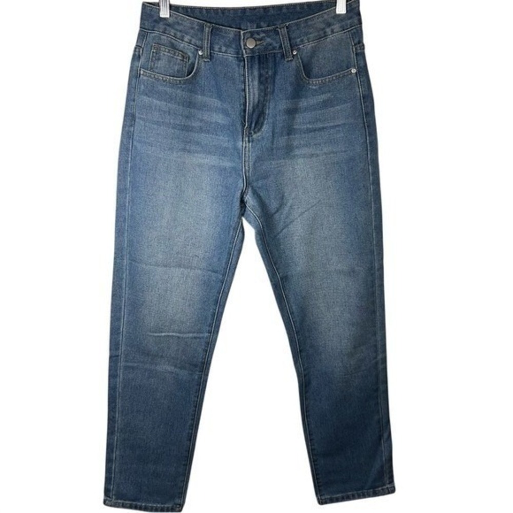 ROMWE Embroidered Jeans High Rise Mom Jeans Denim Pants Size Medium